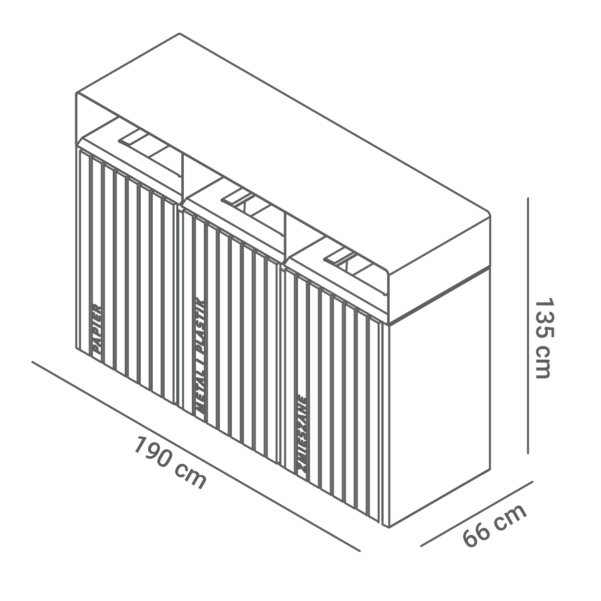 Coș de reciclare Quadro 15.076.1 - dimensiuni